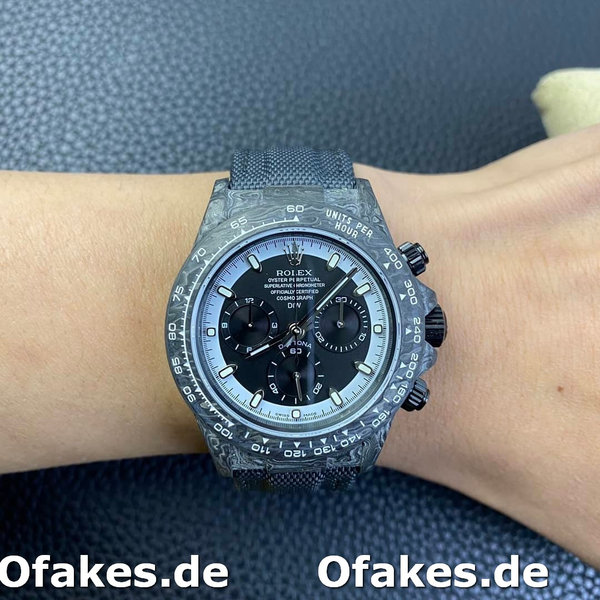 Rolex Daytona Cosmograph DIW Carbon Fiber Schwarzes Zifferblatt 40mm