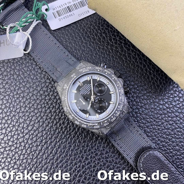 Rolex Daytona Cosmograph DIW Carbon Fiber Schwarzes Zifferblatt 40mm