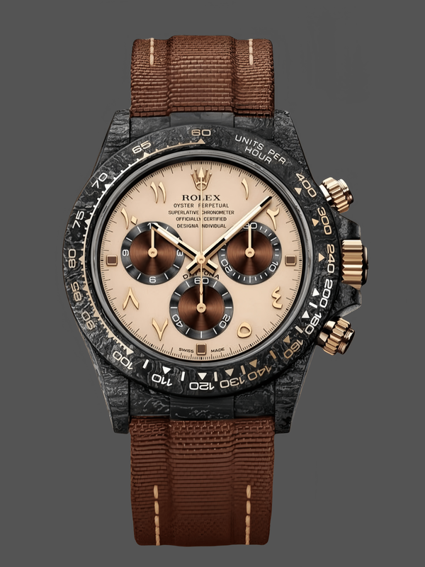 Rolex Daytona DIW Desert Eagle Arabic Carbon Fiber Customised Cream Dial 40 mm