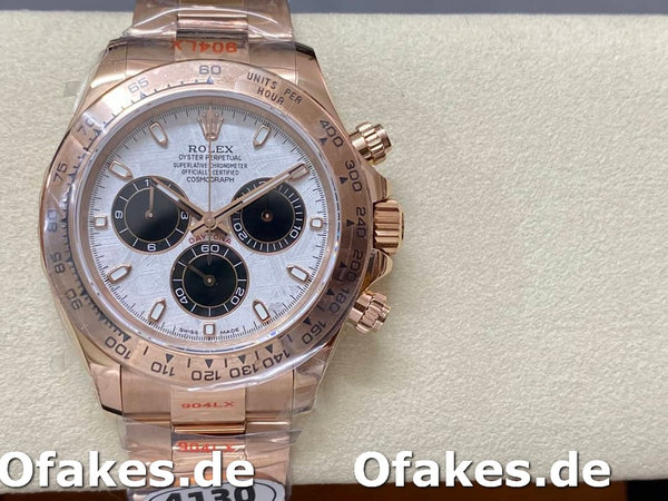 Replica Rolex Daytona m116505 Everose Gold Meteorite Grey Dial 40MM Herren Replica Uhren
