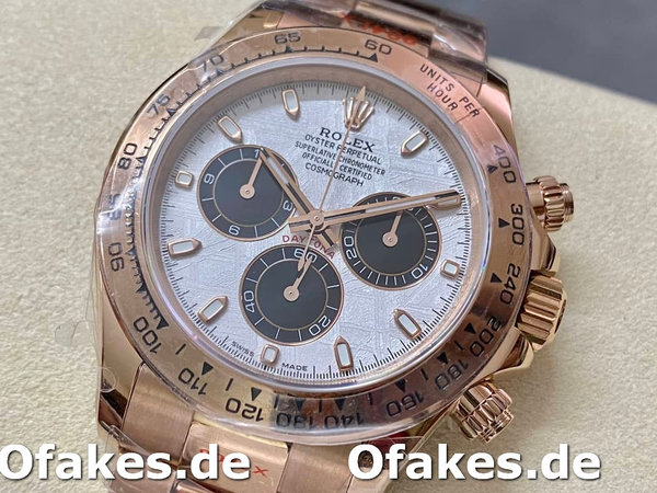 Replica Rolex Daytona m116505 Everose Gold Meteorite Grey Dial 40MM Herren Replica Uhren