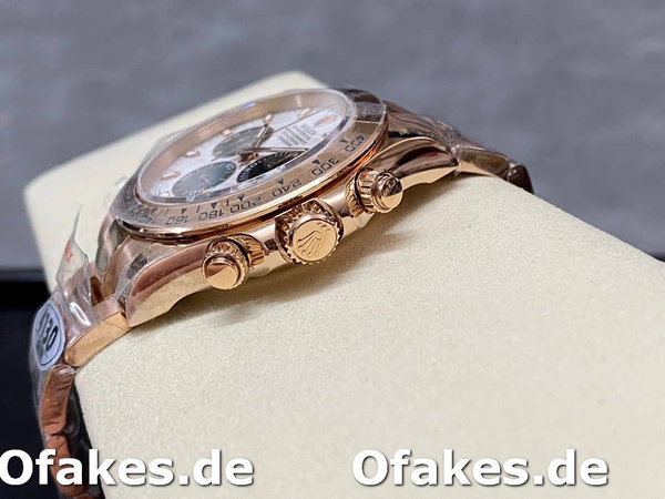 Replica Rolex Daytona m116505 Everose Gold Meteorite Grey Dial 40MM Herren Replica Uhren
