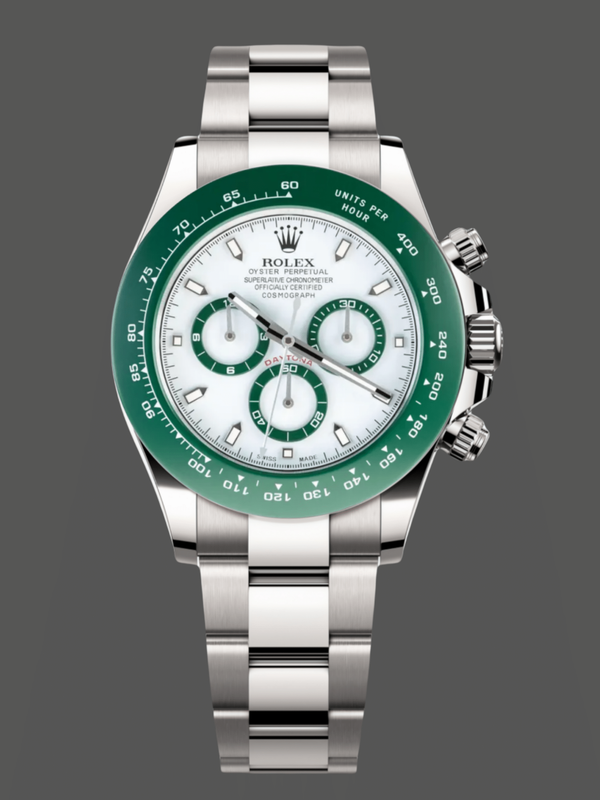 Rolex Daytona Oyster Perpetual 116500LV Green Ceramic Bezel White Dial