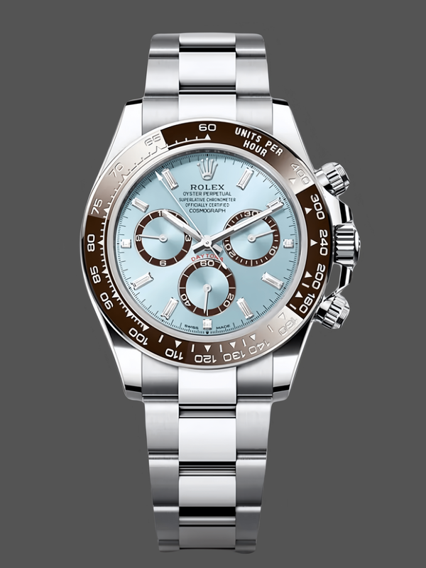Rolex Platinum Cosmograph Daytona Ice Blue Ice Blue Diamond Baguette Mark 126506 0002