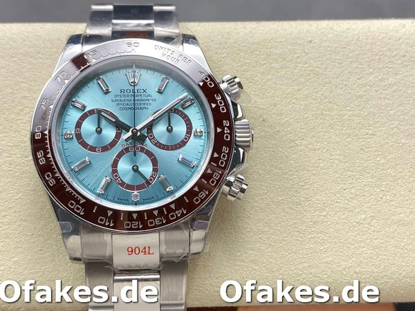 Replica Rolex Platinum Cosmograph Daytona Ice Blue Ice Blue Diamond Baguette Mark 126506 0002
