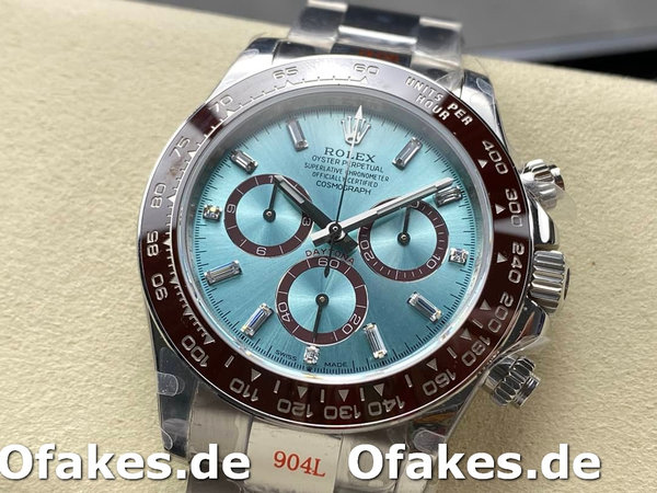 Replica Rolex Platinum Cosmograph Daytona Ice Blue Ice Blue Diamond Baguette Mark 126506 0002