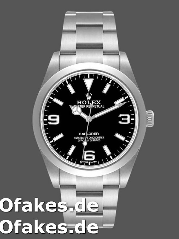 Rolex Explorer 214270 Black Luminous Dial Stainless Steel 39MM Mens Replica Watch