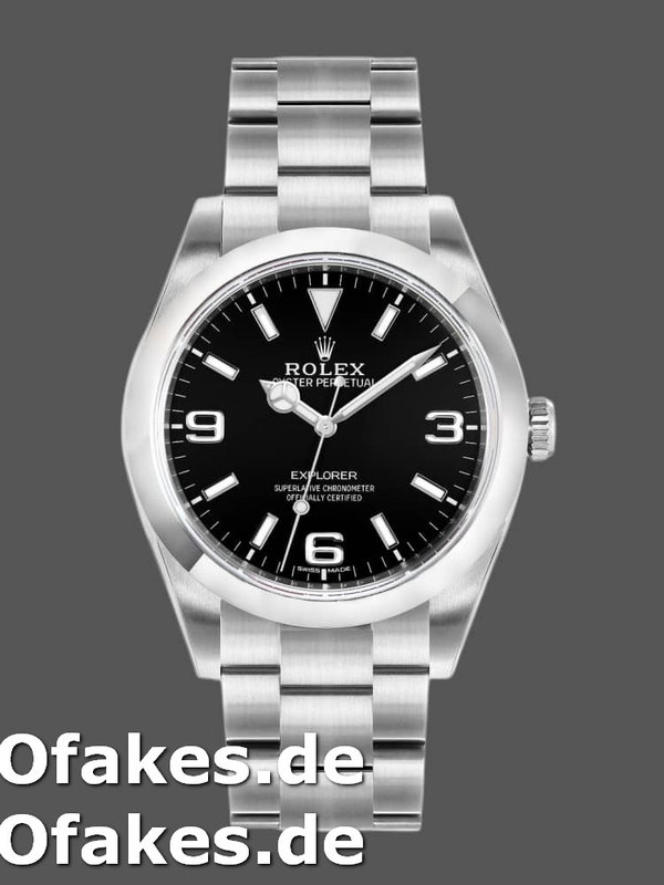 Rolex Explorer 214270 Stainless Steel Schwarzes Zifferblatt 39mm Mens Replica Watch