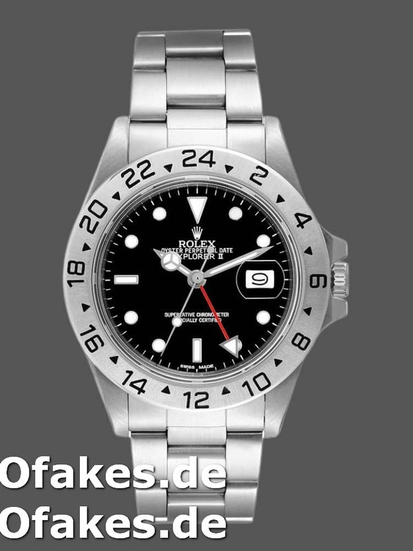 Rolex Explorer II 16550 Stainless Steel Schwarzes Zifferblatt 39MM Mens Replica Watch