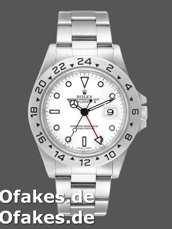 Rolex Explorer II 16570 Stainless Steel White Dial 40MM Mens Replica Watch