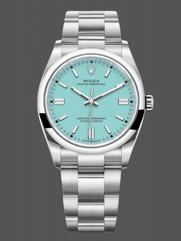 2024 Rolex Oyster Perpetual 126000 Stainless Steel Baby Blaues Zifferblatt Replica Watch