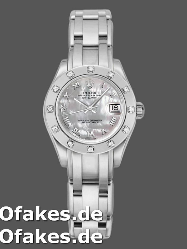 Rolex Pearlmaster 80319 MOP Roman Dial 29MM Damen Replica Watch