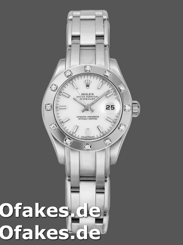 Rolex Pearlmaster 80319 White Dial 29MM Lady Replica Watch