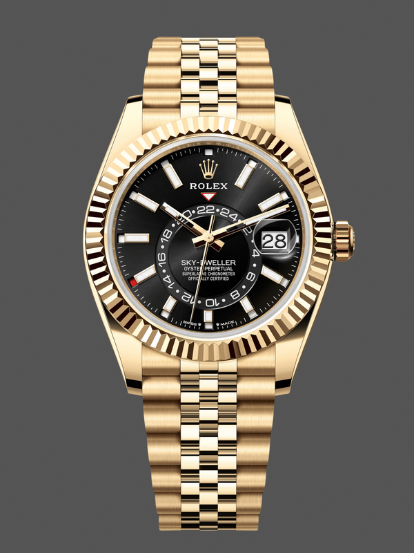 Rolex Sky Dweller 42mm18 kt Yellow Gold Schwarzes Zifferblatt m336938 0005