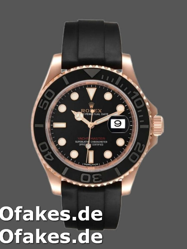 Rolex Yacht-Master 116655 Everose Gold Schwarzes Zifferblatt 40mm Mens replica Watch