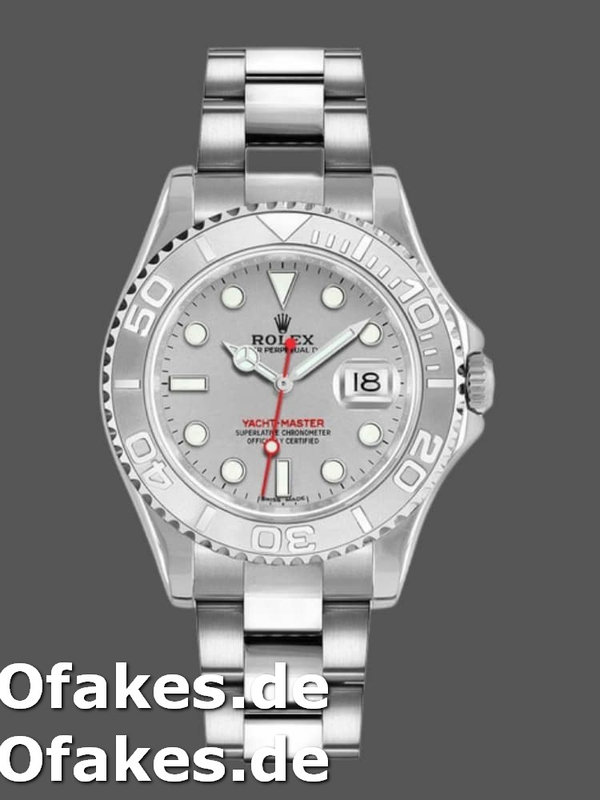 Rolex Yachtmaster 168622 Platinum Stainless Steel Silver Dial 35mm Unisex Replica Watch